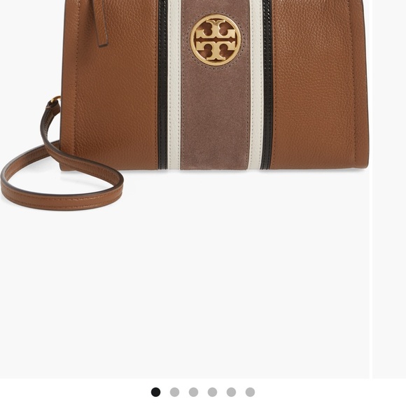 Tory Burch Carson Stripe Leather Crossbody Bag - Picture 2 of 8